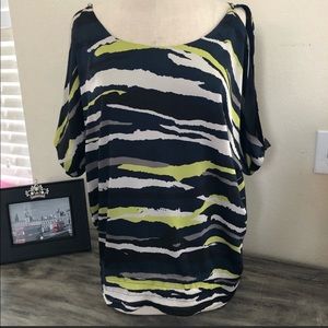 The Addison Story printed short sleeve blouse